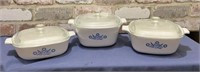 (3 PCS) CORNING WARE GLASS DISHES WITH LIDS