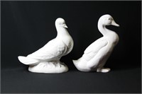 2 pcs Porcelain Bird & Duck