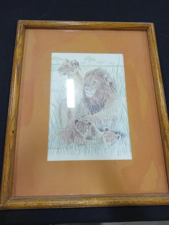 Lions Framed Art