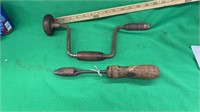 Antique soldering iron and drill