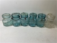Box Canning Jars 5green, 1 clear PINTS