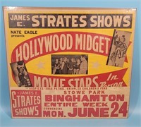 James E. Strates Shows Poster Hollywood Midget, Mo