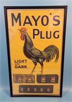 Mayo's Plug Tobacco Adv Poster w Rooster