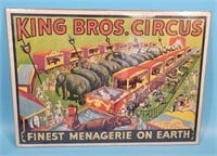 King Bros. Circus Finest Menagerie On Earth Poster
