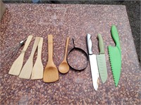 Wooden Spoons and Knife Set Lot