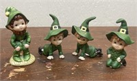 4 lefton leprechaun figures