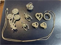 Sarah Coventry ring & rhinestone jewelry lot