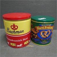 Bachman Pretzel Tin Cans