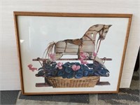 Framed Rocking Horse Picture