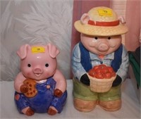 2 PIG COOKIE JARS