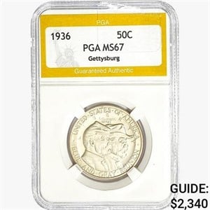 1936 Gettysburg Half Dollar PGA MS67