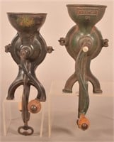 Two Table-Mount Cast Iron Coffee Grinders.
