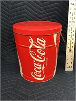 Vintage Coca-Cola Large Popcorn Tin 1983