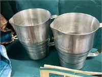 2 VINTAGE STARBUCKS ALUMINUM PITCHERS