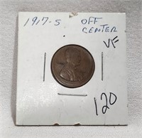 1917-S Off Center Cent VF