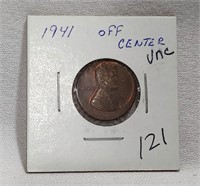 1941 Off Center Cent Unc.