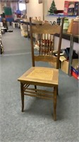 Oak Chair with Rattan Seat