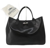 LONGCHAMP Black Leather Hand Bag
