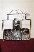 Silver Ombre Coctail Shaker & Glass Set