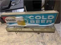 Schmids Cold Beer Light Up Vintage Ad 29" long