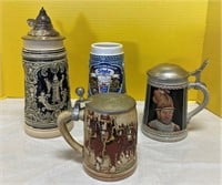 Four (4) Beer Steins