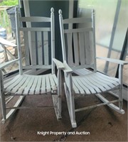 2 Wooden Rocking Chairs