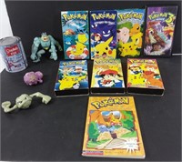 Pokémon: 7 VHS + 1 livre + 3 figurines