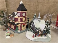 Christmas village church nativity schoolhouse