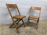 (2) Vtg. Wooden Folding Chairs