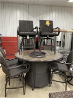 7 piece counter height fire pit set MSRP $2799