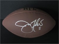 Joe Flacco signed brown football JSA COA