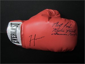 Frank Lucas Richie Roberts signed boxing glove COA