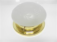 FROSTED GLASS & BRASS TONE CEILING LIGHT FIXTURE