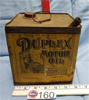 DUPLEX MOTOR OIL, METAL GALLON CAN