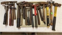 Lot of Ball Peen Hammers & More