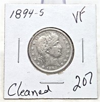 1894-S Quarter VF-Cleaned