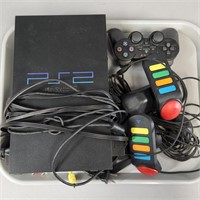 PLAYSTATION 2 CONSOLE WITH CONTROLLERS