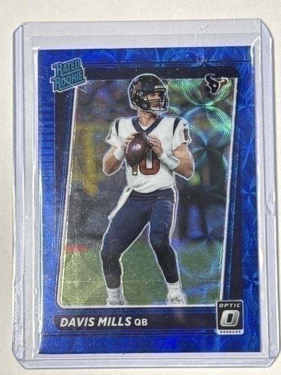 2021 Optic #222 Davis Mills Blue Scope RR RC!