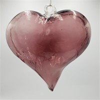 Red Heart  Art Glass Ornament
