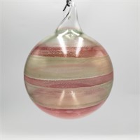 Green and Red Art Glass Ornament