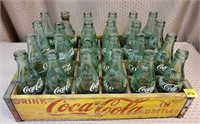 Vintage Wood Coca-Cola Crate w/ Coca Cola Bottles