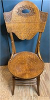 Antique Pressed Back Oak Bentwood Chair