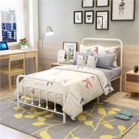 DUMEE Metal Bed Frame Twin Size Platform with Vin