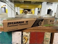 Box of Sylvania fluorescent lightbulbs