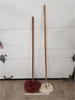 Two Vintage Floor Mops- Great For Hardware Floors