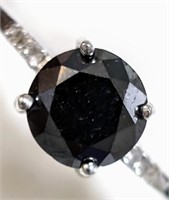 $2740 14K  Black Diamond(1.4ct) Diamond(0.05ct) Ri