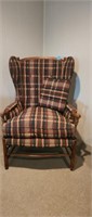 CLOTH CHAIR WITH WOODEN FRAME & PILLOW