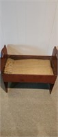 ANTIQUE DOLL BED WITH WEDDING DOLL