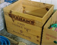 GRAHAM'S WOODEN WINE ADVERTISING CRATE