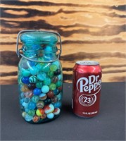 Vintage Marbles in a Jar
